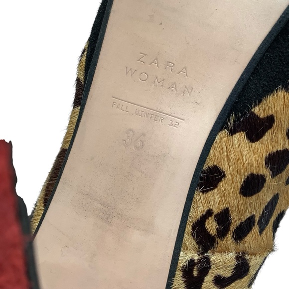 Zara Leopard Print Platform Heels - Picture 9 of 11